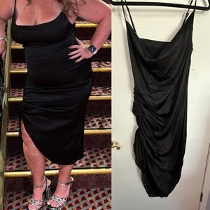 Elegant Black Satin Dress